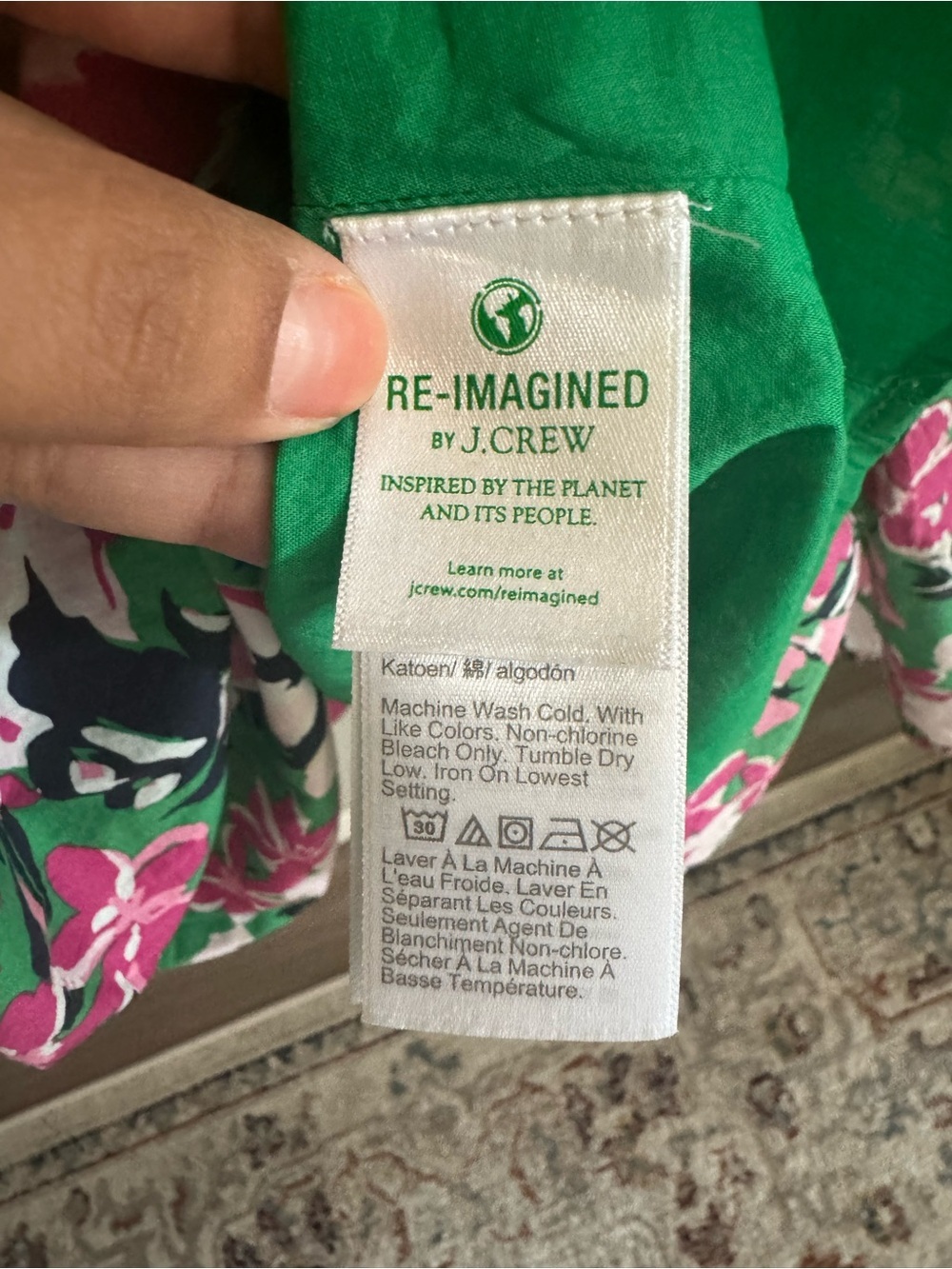 J.Crew Factory Floral Ruffle Trim Midi Dress Green Pink Sleeveless Size 12 - Picture 6 of 10